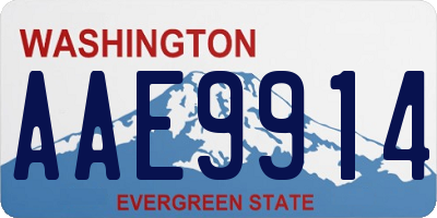 WA license plate AAE9914