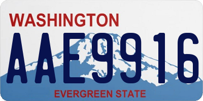 WA license plate AAE9916
