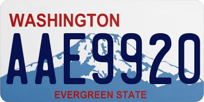 WA license plate AAE9920