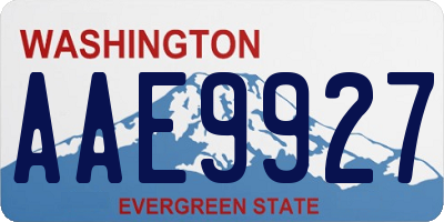 WA license plate AAE9927
