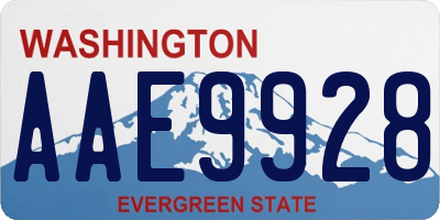 WA license plate AAE9928