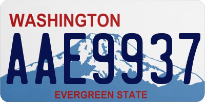 WA license plate AAE9937