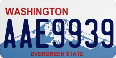 WA license plate AAE9939