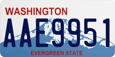 WA license plate AAE9951