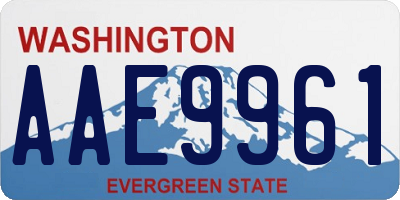 WA license plate AAE9961