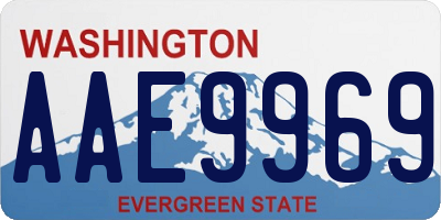 WA license plate AAE9969