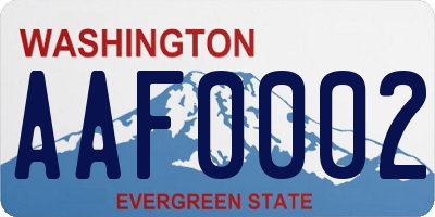 WA license plate AAF0002