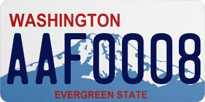 WA license plate AAF0008