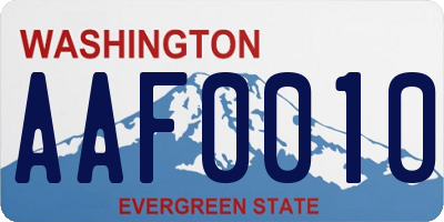 WA license plate AAF0010