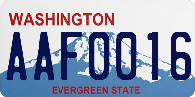 WA license plate AAF0016