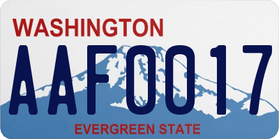 WA license plate AAF0017