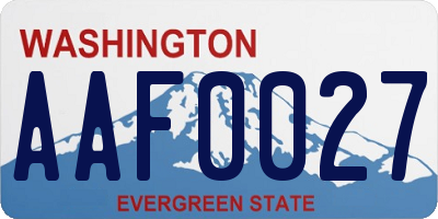 WA license plate AAF0027