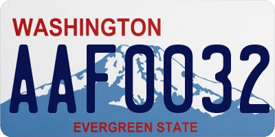 WA license plate AAF0032