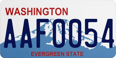 WA license plate AAF0054