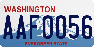 WA license plate AAF0056