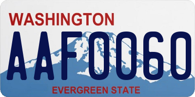 WA license plate AAF0060