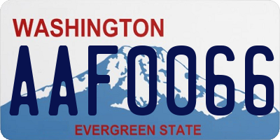 WA license plate AAF0066