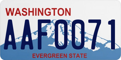 WA license plate AAF0071