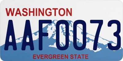 WA license plate AAF0073