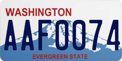 WA license plate AAF0074