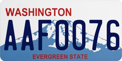 WA license plate AAF0076