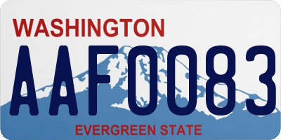 WA license plate AAF0083