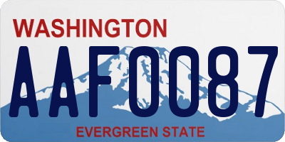 WA license plate AAF0087