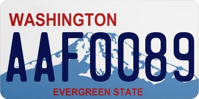 WA license plate AAF0089