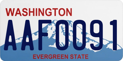 WA license plate AAF0091