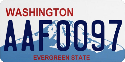 WA license plate AAF0097