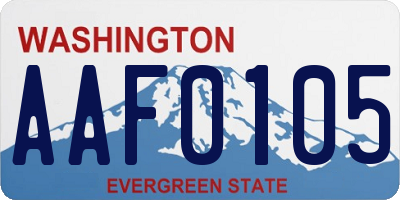 WA license plate AAF0105