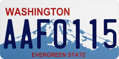 WA license plate AAF0115