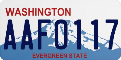 WA license plate AAF0117