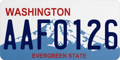 WA license plate AAF0126