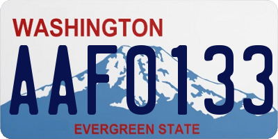 WA license plate AAF0133