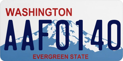 WA license plate AAF0140
