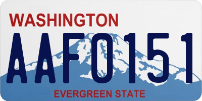 WA license plate AAF0151