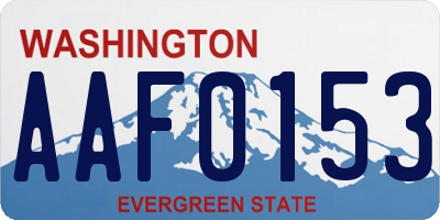 WA license plate AAF0153