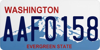 WA license plate AAF0158