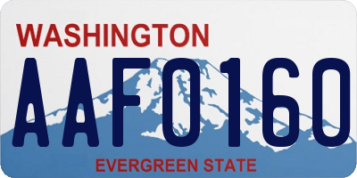 WA license plate AAF0160