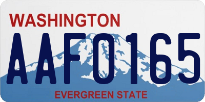 WA license plate AAF0165