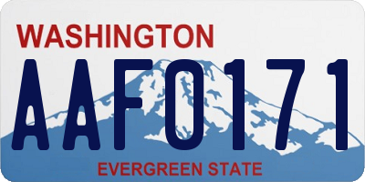 WA license plate AAF0171