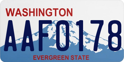 WA license plate AAF0178
