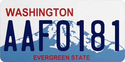 WA license plate AAF0181