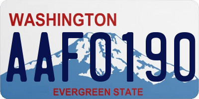 WA license plate AAF0190