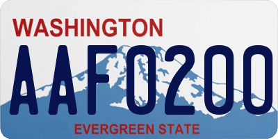 WA license plate AAF0200