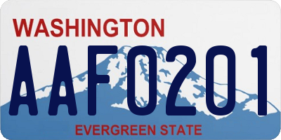 WA license plate AAF0201
