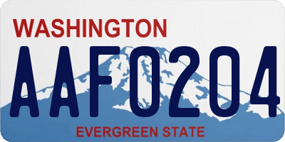 WA license plate AAF0204
