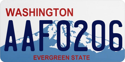 WA license plate AAF0206