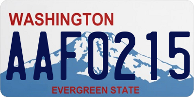 WA license plate AAF0215